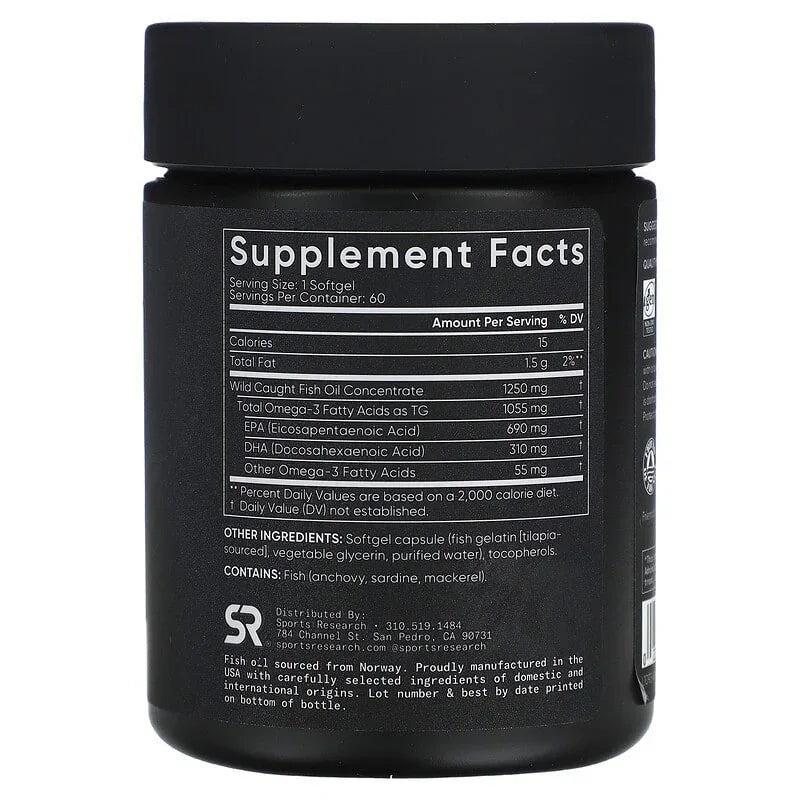 Sports Research, Omega-3 Fish Oil, Triple Strength , Softgels