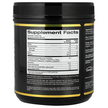 Creatine Sports Formula supplement facts panel on back of black tub with yellow band