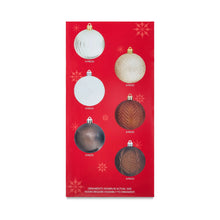 Shatterproof ornament set box with assorted ball colors and piece counts