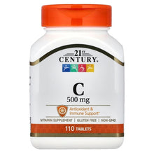 Vitamin C tablets bottle, 500 mg, 110 tablets
