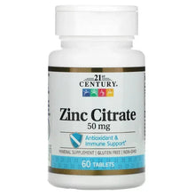 Zinc citrate 50 mg bottle with blue label, 60 tablets