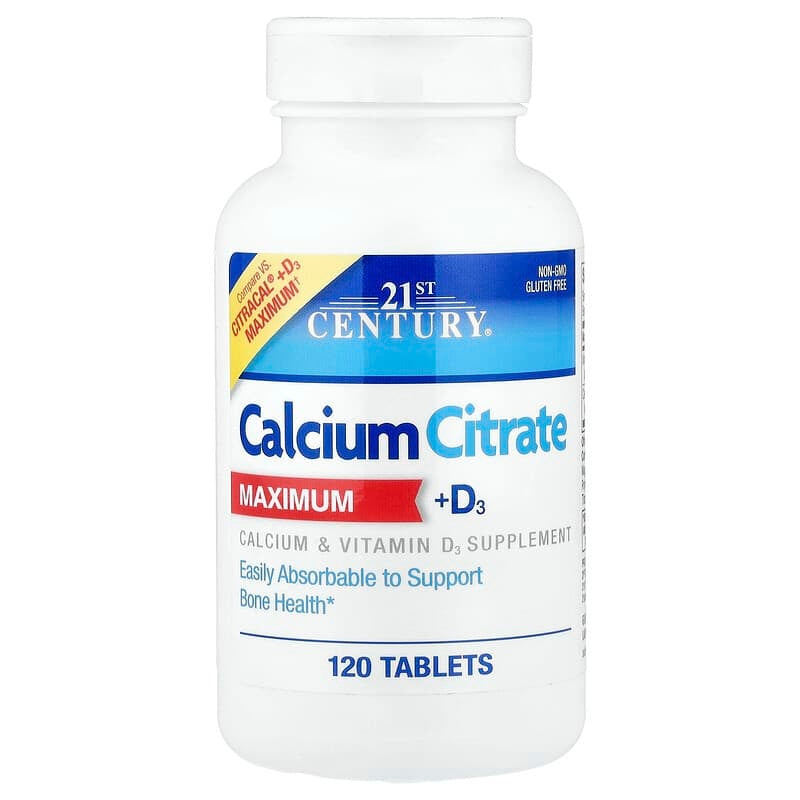 21st Century, Calcium Citrate + D3 Maximum,Tablets