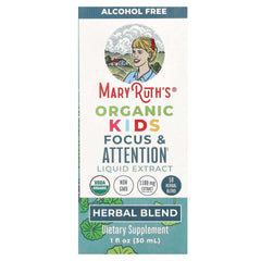 MaryRuth's, Organic Kids Focus & Attention Liquid Extract, Alcohol Free, 1,180 mg, 1 fl oz (30 ml) - USA MEGA SHOP