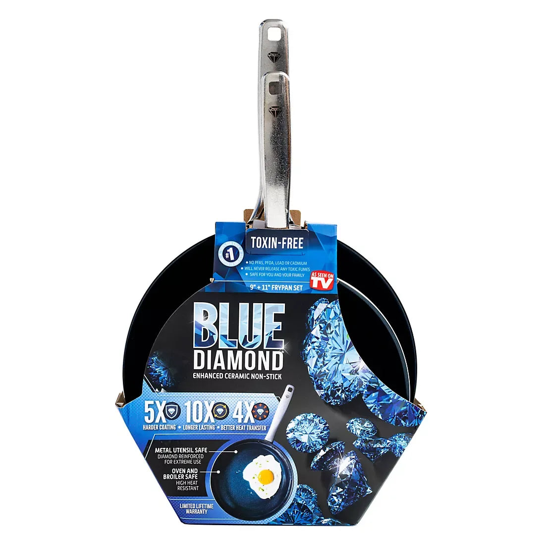 Blue Diamond 9.5" and 11" Non-Stick Frypan Set - USA MEGA SHOP