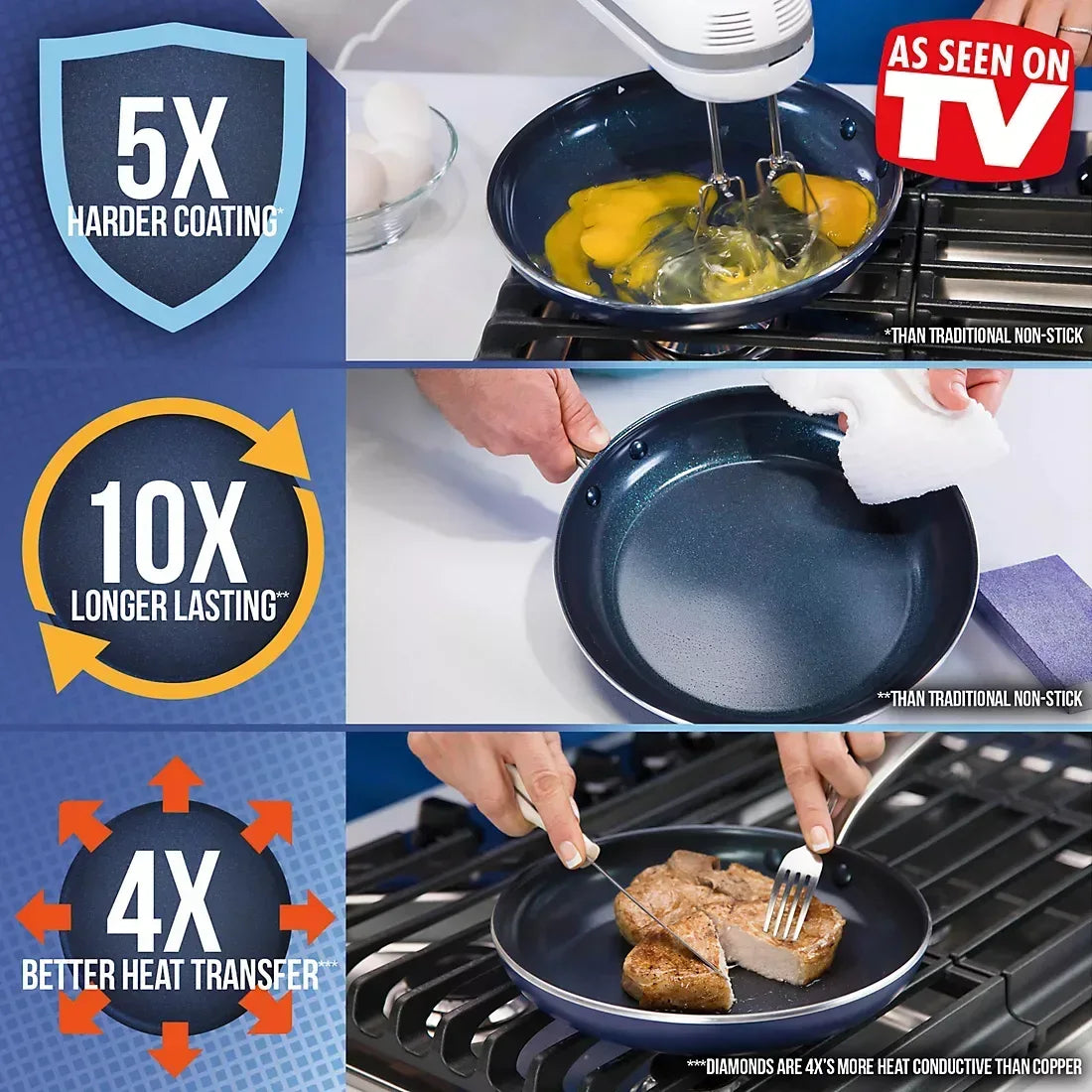Blue Diamond 9.5" and 11" Non-Stick Frypan Set