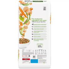 Purina Beneful healthy weight dry dog food bag back with ingredient and nutrition info