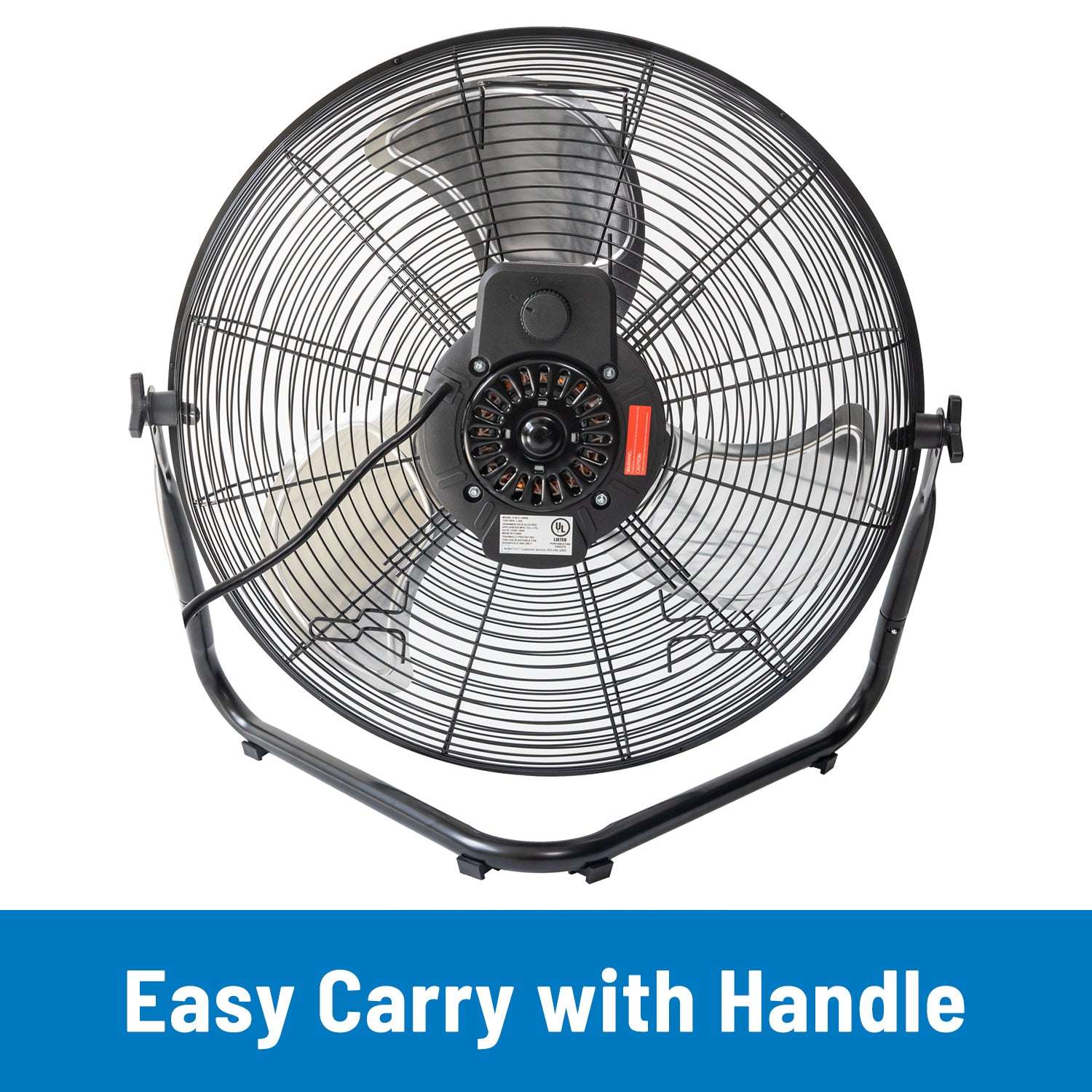 Mainstays 20" 3-Speed High Velocity Tiltable Black Steel Floor Fan