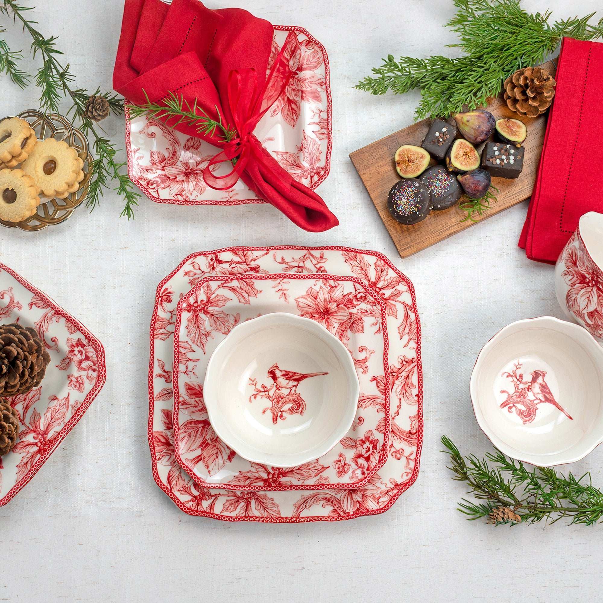 222 Fifth Christmas Lane 12-piece Dinnerware Set