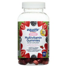 Front view of multivitamin gummies bottle with fruit graphics and berry gummies