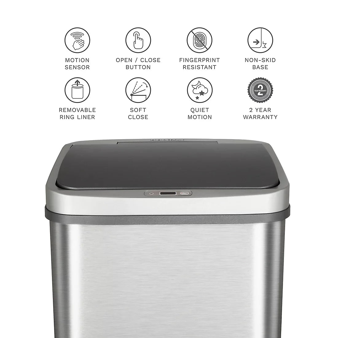 Nine Stars 13.2-Gal. Stainless Steel Sensor Trash Can