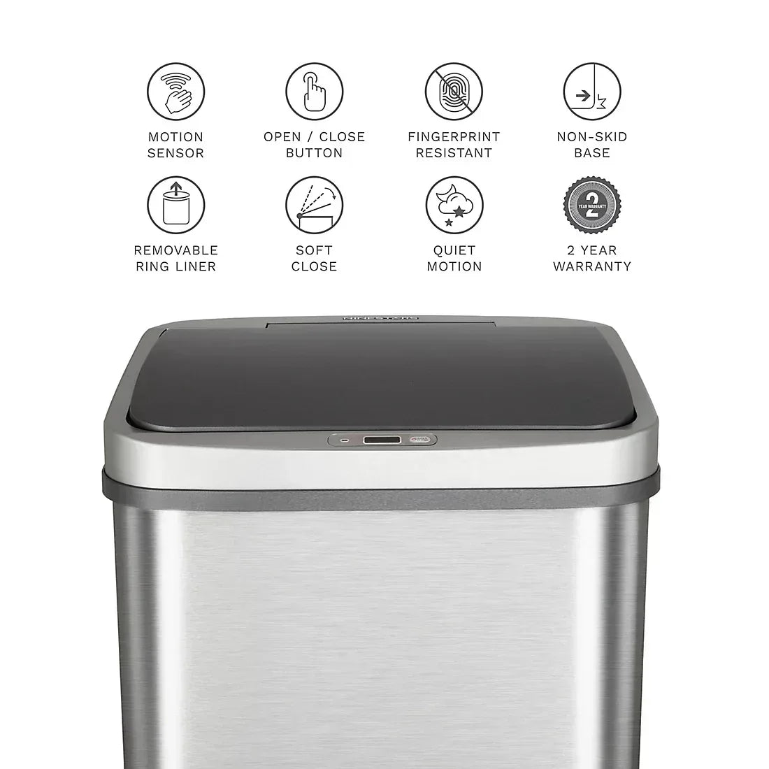 Nine Stars 13.2-Gal. Stainless Steel Sensor Trash Can