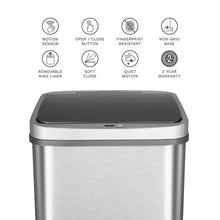 Stainless steel sensor trash can with closed lid and control buttons