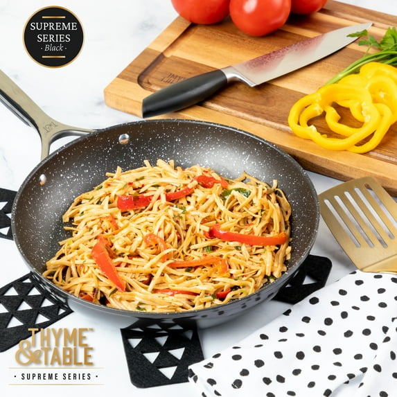 Thyme & Table 12" Fry Pan Non-Stick - Black, Supreme