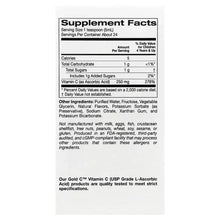 Supplement Facts label for Kids Gold C vitamin C liquid, serving per 4 fl oz