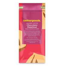 bettergoods ground coffee pouch, Chocolate Hazelnut medium roast, back label view