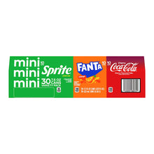 Mini soda variety pack with mini Sprite, Fanta, and Coca-Cola cherry mini cans