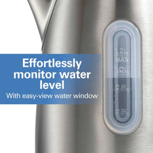 Stainless steel electric kettle with easy-view water window on the front