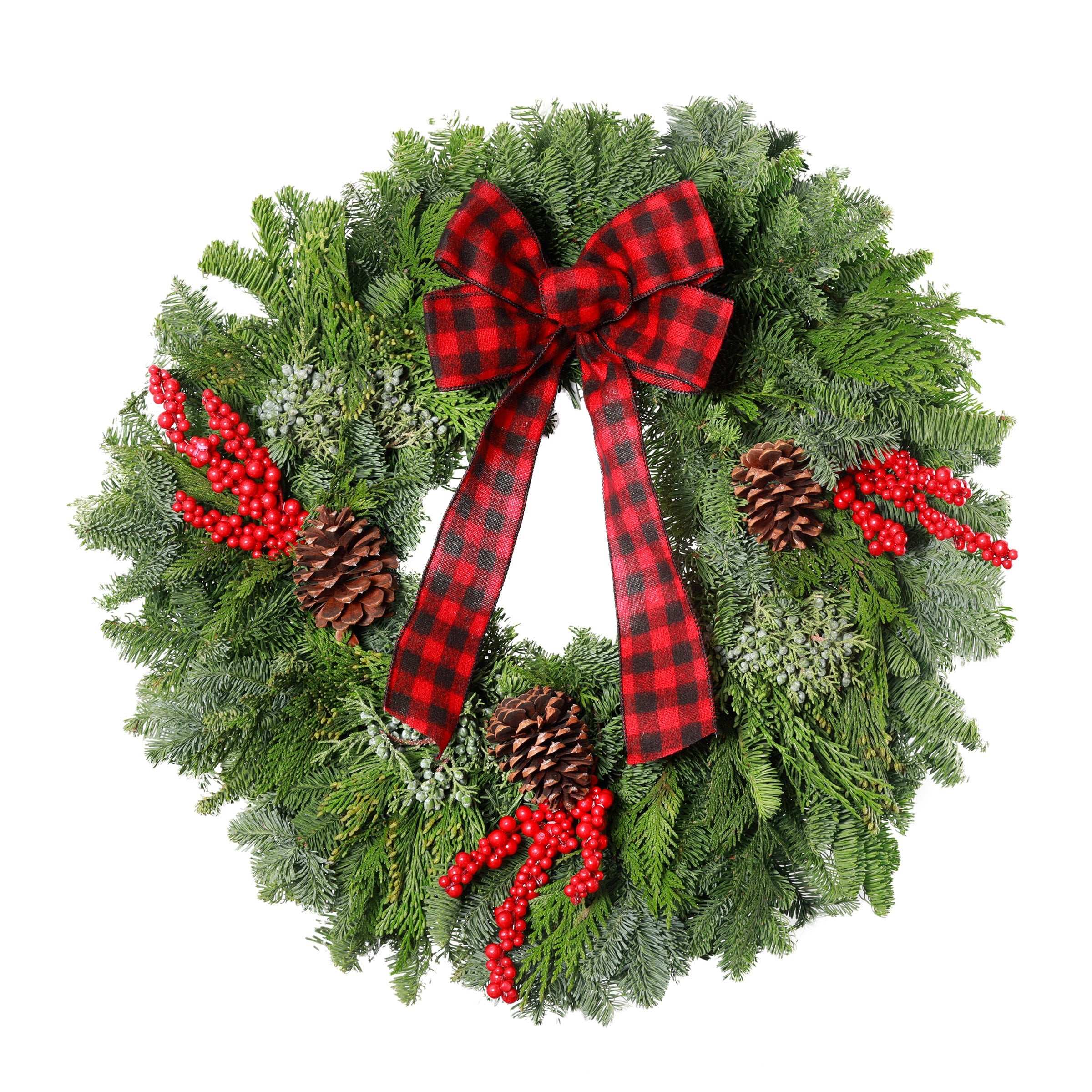 22" Fresh Holly Wreath & Centerpiece