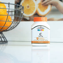 Vitamin C tablets bottle, front label, 500 mg, 110 tablets