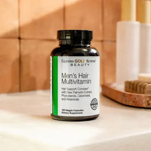 Men's Hair Multivitamin bottle with front label, dietary supplement