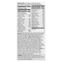 Women multivitamin supplement label with Supplement Facts, 65 tablets