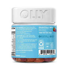 OLLY Kids multivitamin & probiotic gummy bottle back label with barcode and icons