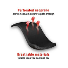 Perforated neoprene knee brace sleeve with breathable heat and moisture vents