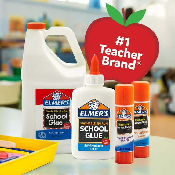 Elmer's Disappearing Purple Washable School Glue Sticks, 6 Gram, 12 Count