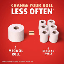 Charmin Ultra Strong toilet paper: 1 Mega XL roll compared with 6 regular rolls