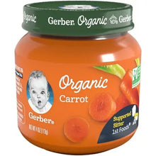 Organic baby food jar, Gerber 1st Foods, carrot puree, 4 oz