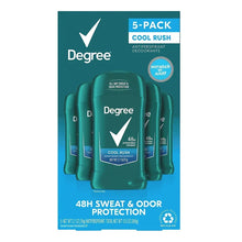 Degree Cool Rush antiperspirant deodorant 5-pack box, teal
