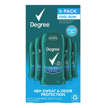Degree Cool Rush deodorant 5-pack box, green stick style