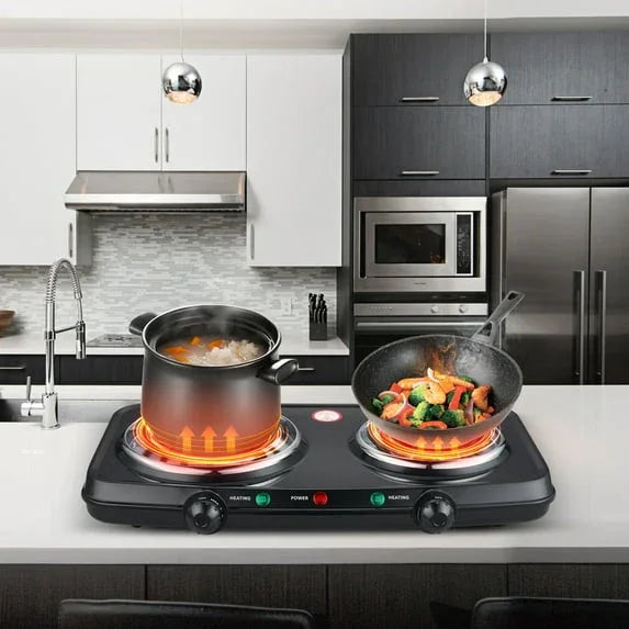 Mainstays Portable Double Burner and Hot Plate, 120V~ 1800W