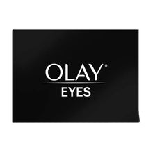 Olay Eyes eye cream box with OLAY EYES logo on black background
