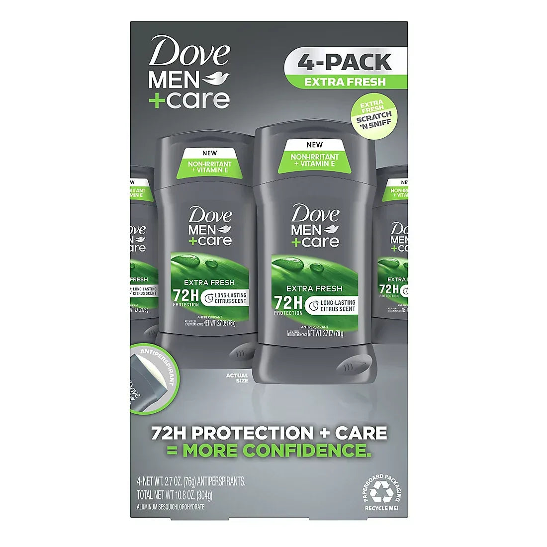 Dove Men+Care Antiperspirant Deodorant Extra Fresh, 4 pk./2.7 oz. - USA MEGA SHOP