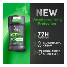 Dove Men+Care extra fresh antiperspirant deodorant stick with 72H protection panel