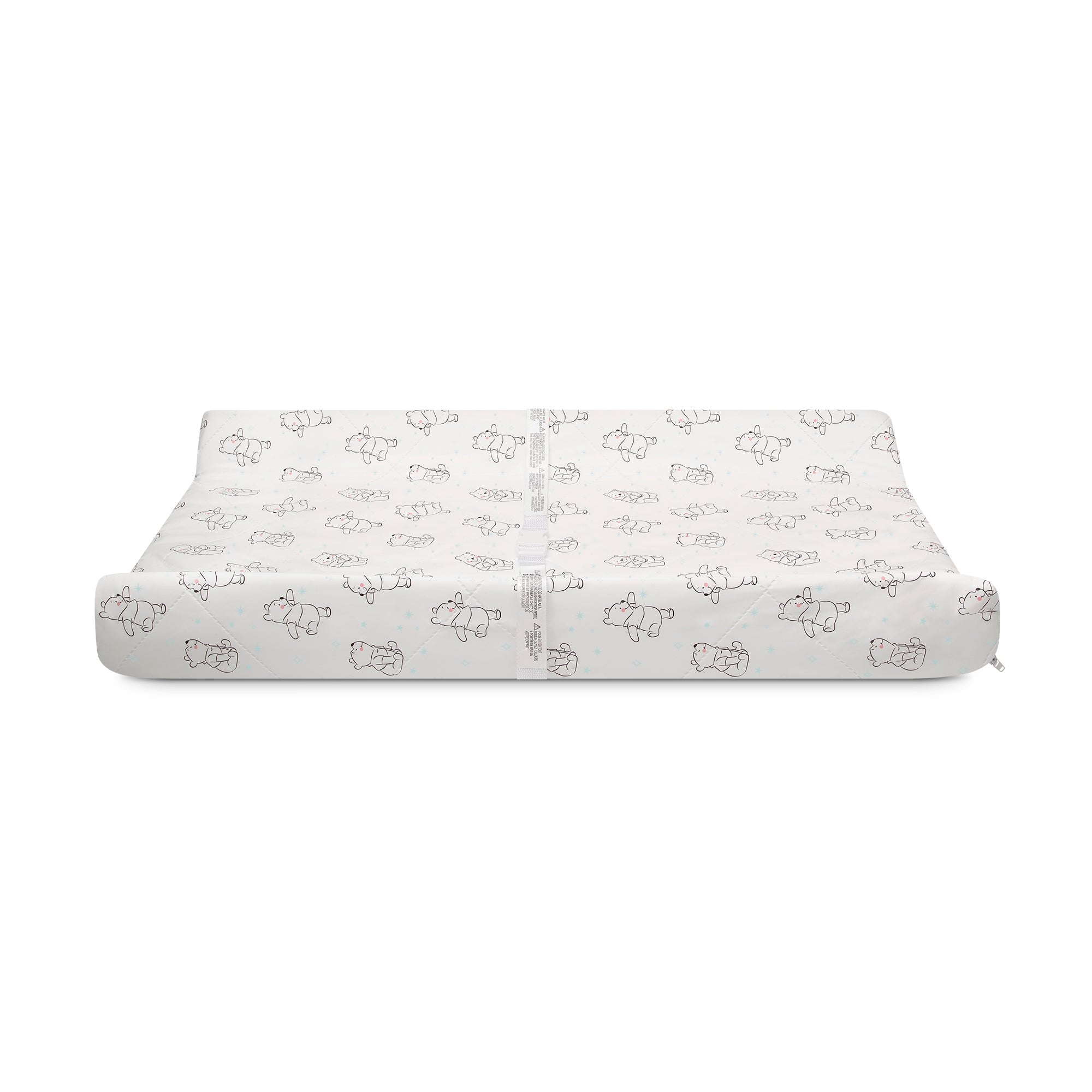 Disney Winnie the Pooh Contoured Changing Pad with Plush Cover by Delta Children – Machine Washable Cover and Waterproof Outer Layer, Grey