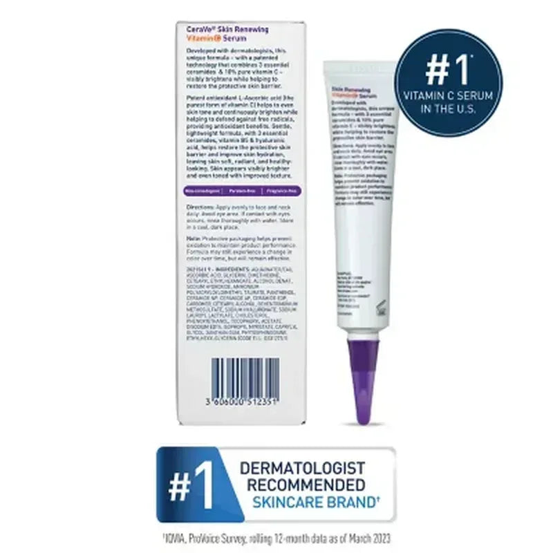 Cerave Skin Renewing Vitamin C Serum (1.0 Fl. Oz., 2 Pk.)