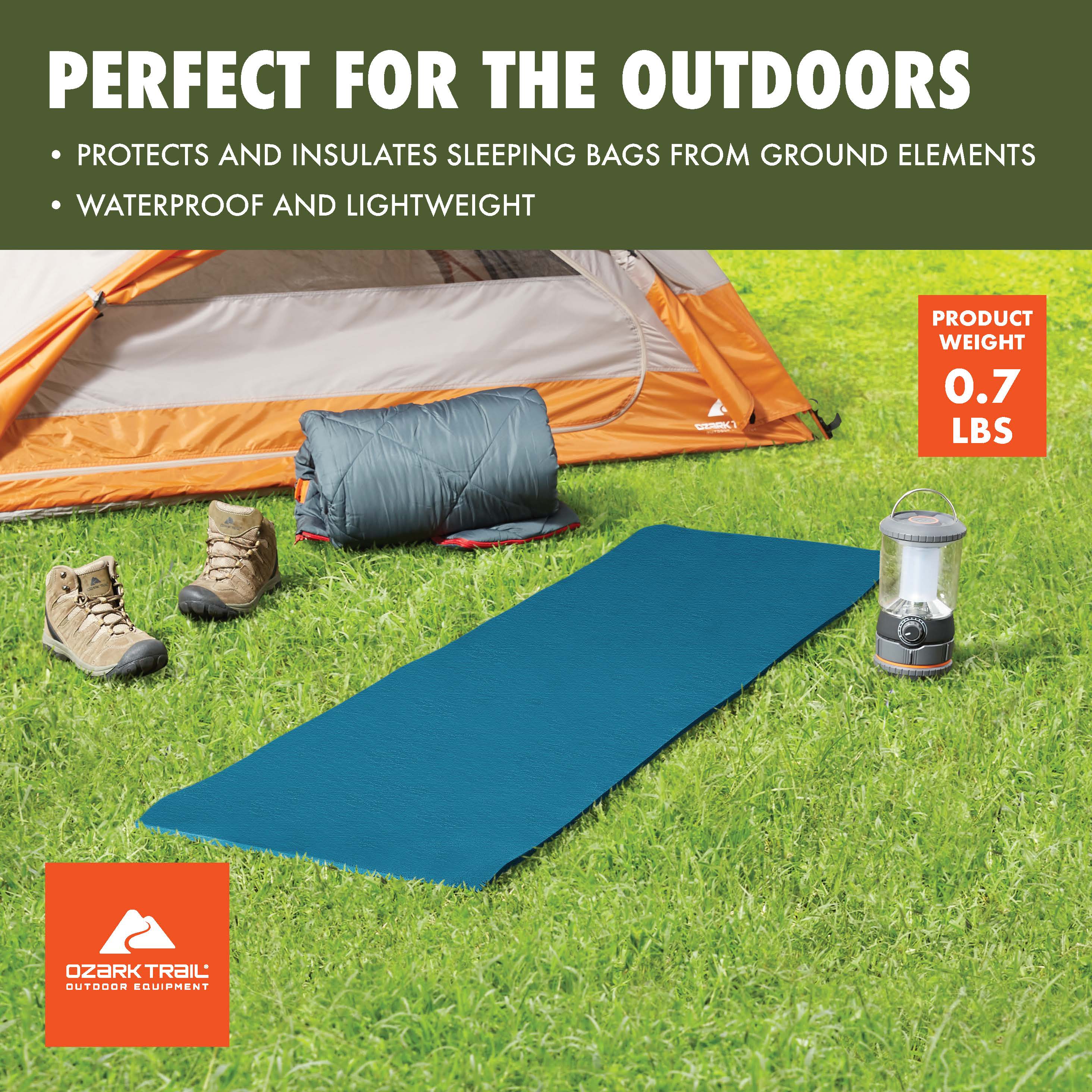 Ozark Trail Closed Cell Foam Blue Camp Sleeping Pad