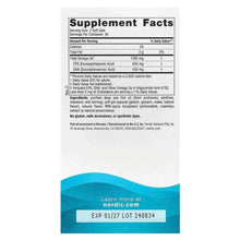 Omega soft gels supplement facts label on the back of the fish oil box.
