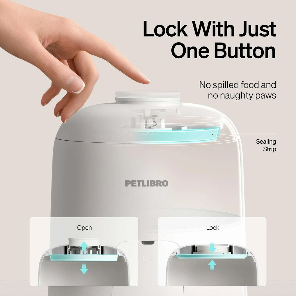 Petlibro 2L Air Automatic Cat Feeder, Battery-Operated Food Dispenser with 180-Day Battery Life, AIR Timed Feeder for Cats & Dogs, White - USA MEGA SHOP