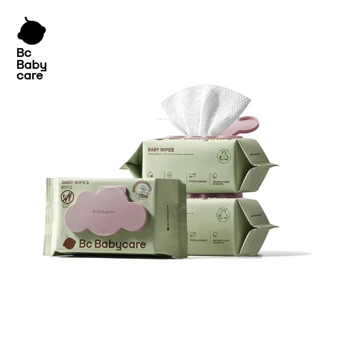 Bc Babycare Sensitive Baby Wipes Unscented, XL Extra Thick,Hypoallergenic,99% Water - USA MEGA SHOP