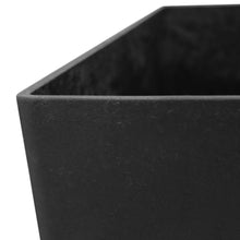 Slate black planter pot rim with textured finish