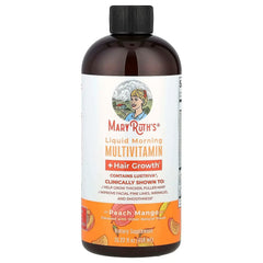 MaryRuth's, Liquid Morning Multivitamin + Hair Growth, Peach Mango, 15.22 fl oz (450 ml)