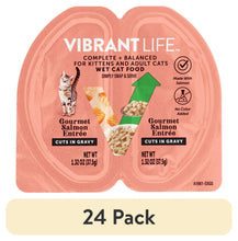 Vibrant Life gourmet salmon entree cat food cups, 24-pack cuts in gravy