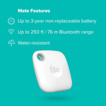 White square Bluetooth tracker with an attachment hole on top