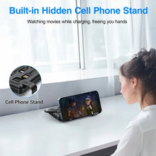 JIUMESS power bank with built-in hidden phone stand and charging ports