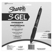 Sharpie S-Gel gel pen, black, 0.7mm medium tip shown on retail package