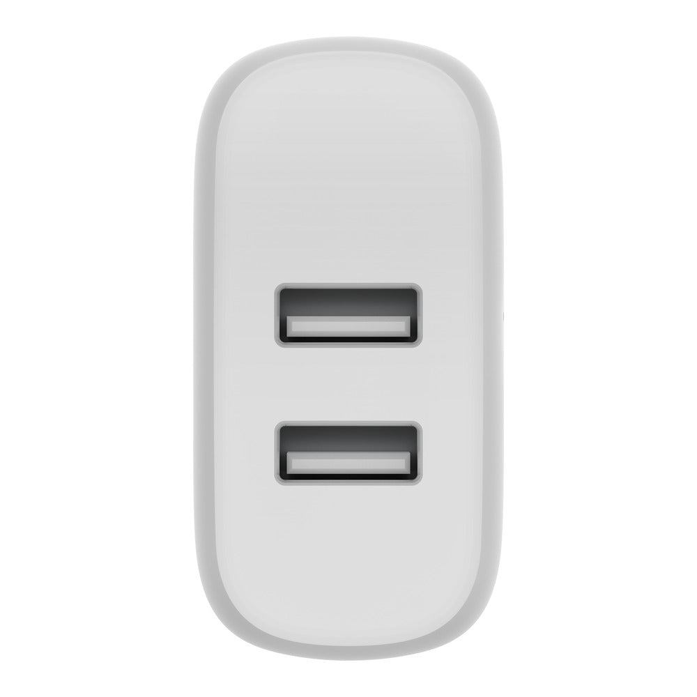 Belkin 24W Dual Port USB Wall Charger - USB C Cable Included - iPhone Charger Fast Charging - Silver