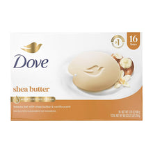 Shea butter beauty bar soap, pale cream bar with dove emblem